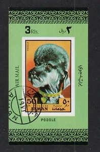 Ajman 1971 - perros, caniche - Mi-1206 Deluxe MS - CTO - Imagen 1 de 1