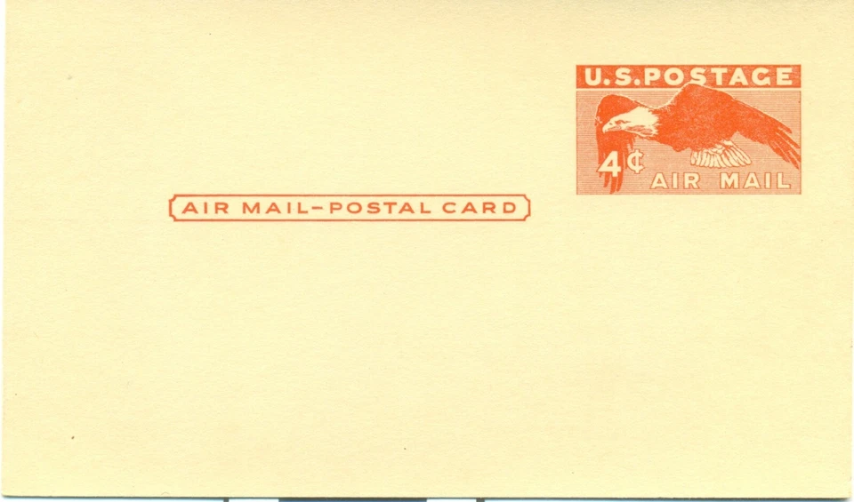 SCOTT # UXC1 POSTAL CARD, 4-CENT AIRMAIL, UNUSED, GREAT PRICE! - Image 1 of 1