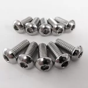 10 Polished Harley Front Brake Rotor Hardware Bolts Softail Dyna Touring 5/16-18 - Picture 1 of 2