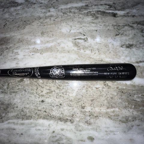 Derek Jeter 3000 Hit DJ3K Logo Baseball Bat Louisville Slugger, #1,727 Of 3,000 Cover