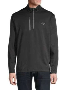 Callaway Golf Jacket Pullover 1/4 Zip UPF Sun Black Pockets Men's Large L New - Picture 1 of 1