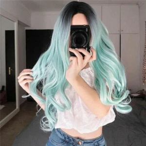 Fashion Wavy Ombre Wig Cosplay Party Women Natural Long Curly Full Hair Wigs - Picture 1 of 16