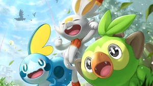 Anime corviknight scorbunny and grookey rookidee Playmat Gaming Mat - Picture 1 of 1