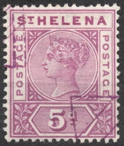 SG51 5 d 1896 ST HELENA Reina Victoria Keyplate Emisión (1890-1897), cancelado - Imagen 1 de 2