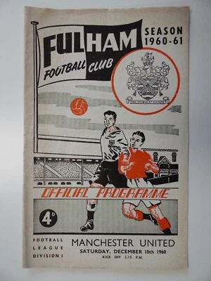 FULHAM v MANCHESTER UNITED | 1960/1961 | DIV. 1 | 10 DEC 1960 | UK FREEPOST - Image 1 of 3