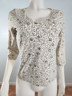 Camisa Top Mujer The Limited Manga 3/4 Elastizada Estampado Paisley Cuello en V  Foto 1 de 4
