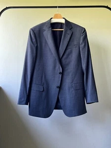 Z Zegna Turati Drop 8 Checkered Lana Wool Blazer Jacket Size 54R - Picture 1 of 13