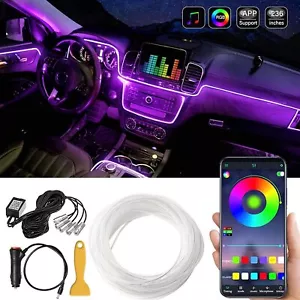 6M Auto,PKW LED Ambientebeleuchtung Innenraumbeleuchtung Lichtleiste App Control - Afbeelding 1 van 12