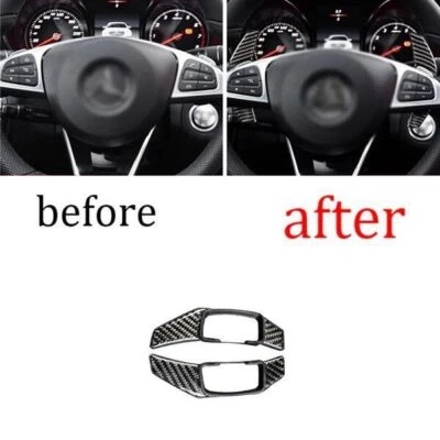 2 peças para volante Benz GLC X253 2016-2019 pás de câmbio de fibra de carbono reais - Imagem 1 de 4