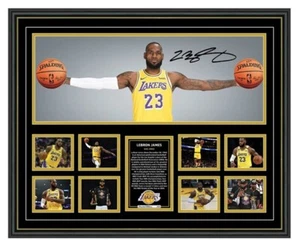 LEBRON JAMES WINGS MVP LA LAKERS SIGNED PHOTO FRAMED LIMITED EDITION MEMORABILIA - Picture 1 of 5