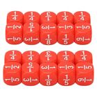 20Pcs Math Fraction Dice Rounded Fractional Dice Teaching Dice Set Red S2A27169