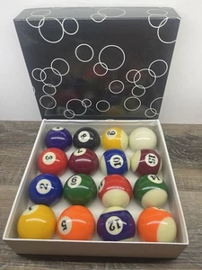 POOL BALLS 21/4" BILLIARD DELUXE POOL TABLE BALLS - Picture 1 of 3