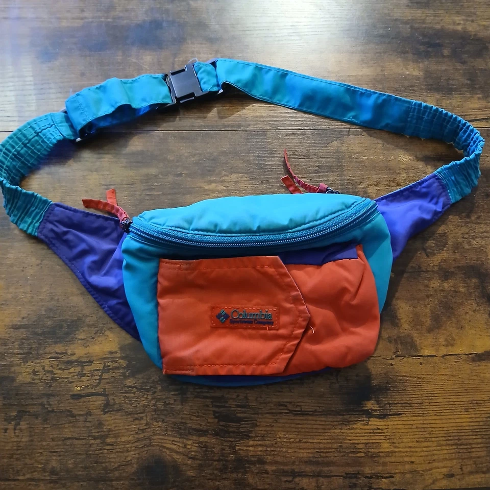 Pacote de cintura vintage década de 1990 Columbia cores brilhantes bumbum de esqui retrô Y2K - Imagem 1 de 4
