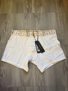 Versace Greco Boarder White Trunks/ Boxer Briefs Men Sz 4 (US S) - Picture 1 of 6