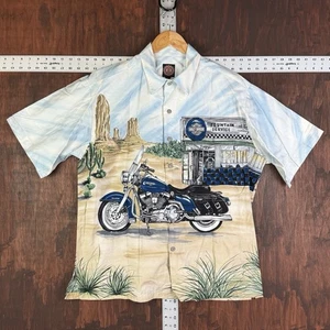 Harley Davidson Hawaiian Road King Button Up Shirt USA Made Mens XL Extra Large - Picture 1 of 8