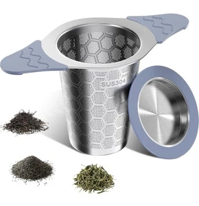Infuseur à thé pour thé en feuilles, infuseur à thé en acier inoxydable 18/8 avec résistant à la chaleur - Photo 1/10