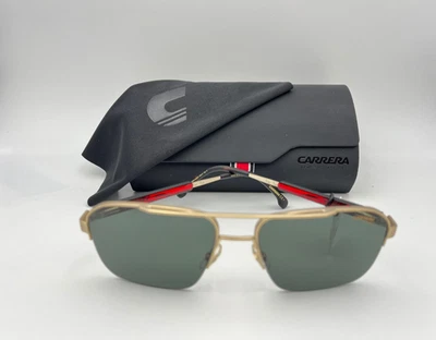 Gafas de sol Carrera 8028/S AOZQT AOZ negro mate dorado verde/gris lentes piloto Foto 1 de 4