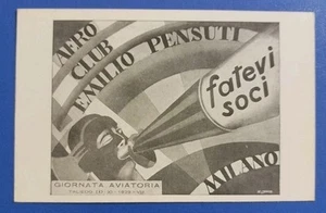 1929 Milano - giornata aviatoria - aero club Pensuti - illustratore Lonco - Imagen 1 de 3