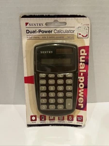 Sentry Dual-Power pocket Calculator(CA338) Black 8 digit solar battery - Picture 1 of 7