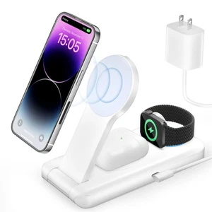 Estación De Carga Inalambrica Para Iphone Celular Reloj Audifonos 3 En 1 NUEVO. - Imagen 1 de 7