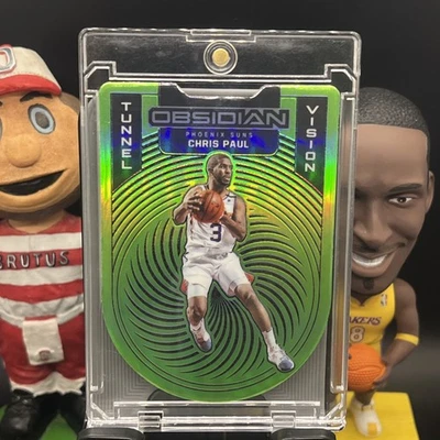 Chris Paul 2020/21 Panini Obsidian Tunnel Vision Green Flood #7 Phoenix Suns Foto 1 de 2