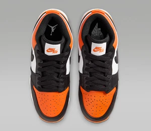 Jordan 1 Low Cleats Starfish White Black Little/Big Kids' (GS) | Size 11C - 6Y - Picture 1 of 8