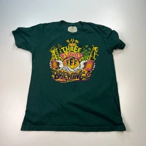 Camicia birra Three Floyds adulto verde medio girocollo grafica birra casual - Foto 1 di 7