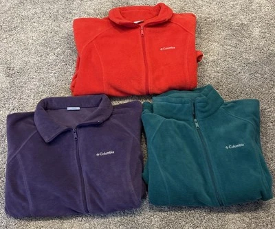 Lote de 3 chaquetas de lana Columbia con cremallera completa para mujer talla XL/1X informales al aire libre Foto 1 de 4