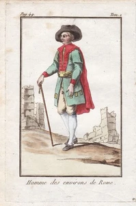 Rome Italy Costume Copperplate Engraving 1780 - Picture 1 of 1