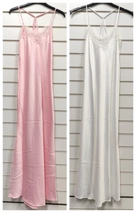 DAMAS EX CADENA TIENDA ROSA MARFIL SATINADO CHEMISE SLIP CAMISÓN UK TALLAS 8, 10 - Imagen 1 de 5
