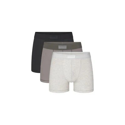 Paquete de 3 calzoncillos boxer de algodón Skims para hombre de 3” en brezo múltiple, talla grande Foto 1 de 4