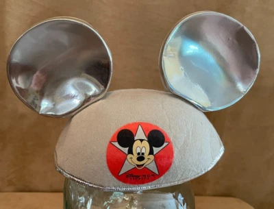 Disney MGM Studios Benay Albee Vintage Un Original Plata Mickey Mouse Orejas Sombrero Foto 1 de 4