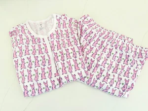 Pigiama Roller Rabbit rosa coniglietto 2 pezzi manica lunga pantalone lungo pigiama - Foto 1 di 5