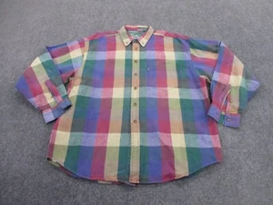 Vintage North River Shirt Mens XL Colorful Plaid Canvas Outdoor Heavy Workwear - Picture 1 of 8