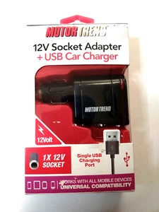 MotorTrend 12 Volt Socket Adapter+ USB Car Charger - Picture 1 of 5