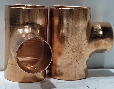 Nibco 2" X 2" X 1-1/2" Nom C Copper DWV Reducing Tee QTY 2