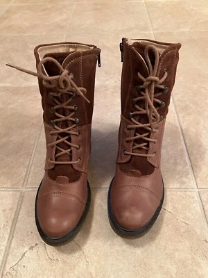 Josef Seibel Botas con Cordones Tachonado Gamuza Cuero Marrón Usadas en Excelente Condición 39 Foto 1 de 4