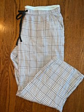 Sonoma Intimates Pajamas Comfy Lounge Plaid Glitter Grey Pinstripe Sz L ❤️tw11j1
