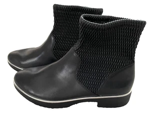 FitFlop Ankle Boots Black Leather Slip-on Women's 8 Brand New without Box Mint - Picture 1 of 6
