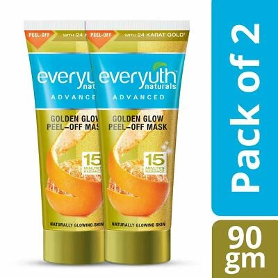 2 X Everyuth Naturals Advanced Golden Glow Peel-off Mask 90gm Free Shipping - Image 1 of 4