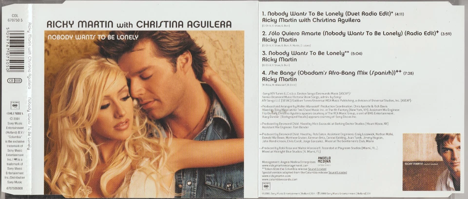 Ricky Martin & Christina Aguilera - Nobody wants to be lonely [4 Track Maxi-CD] - Bild 1 von 1