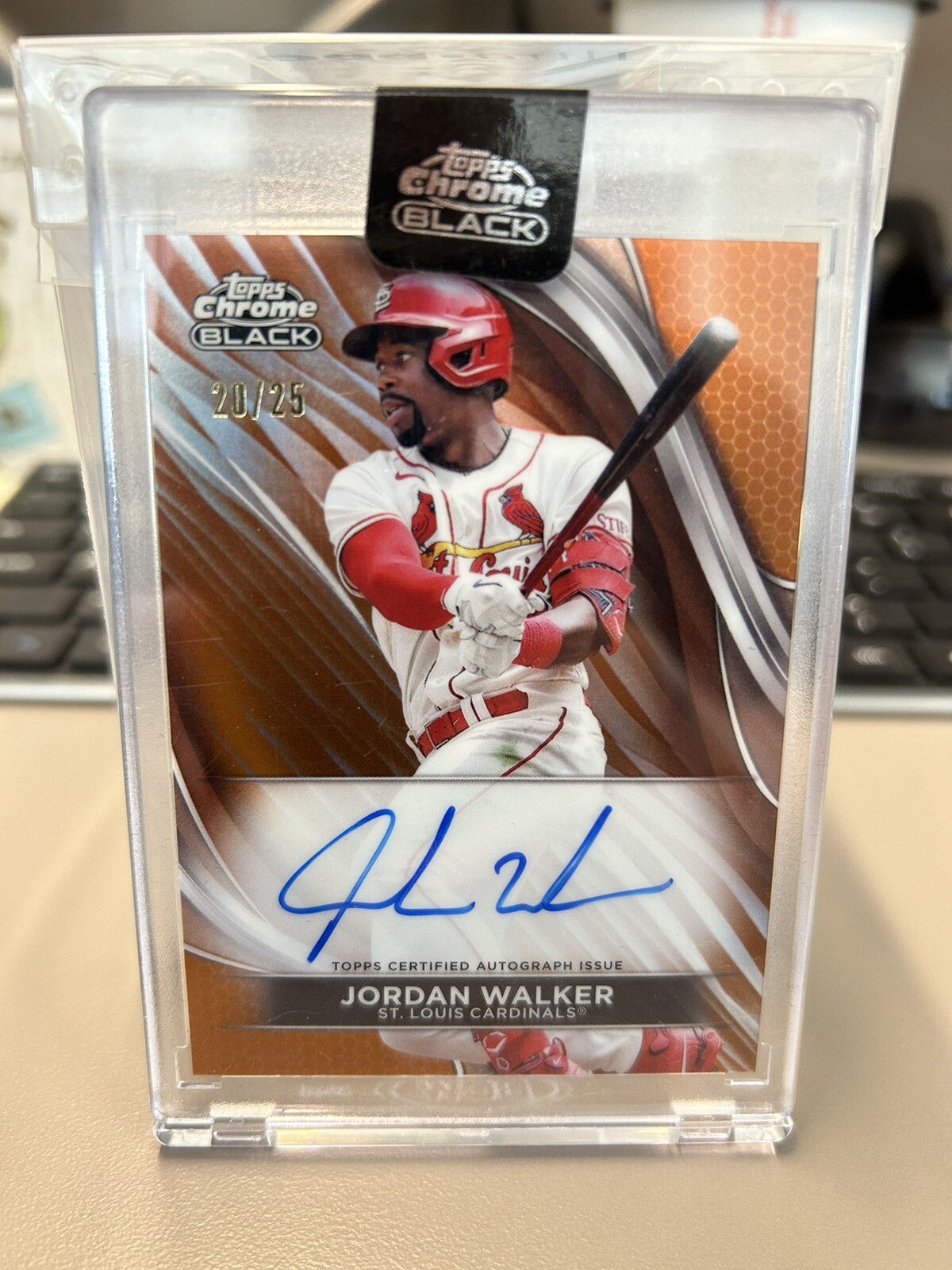 2024 Topps Chrome Black - Autographs Orange Refractor #CBA-JW Jordan Walker /25