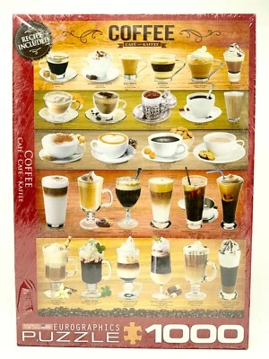 NEW COFFEE CAFE KAFFEE Jigsaw Puzzle 1000 pc Recipe Included Expresso Mocha Iced - Image 1 of 4