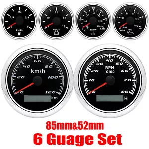 6 Guage Set 85mm GPS Speedometer 0-120Km/H Tachometer For Marine Car Boat Truck - Picture 1 of 19