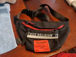 True Religion Crossbody/Waist Logo Fanny Bag – Black & Red, Used, Good Condition - Picture 1 of 3