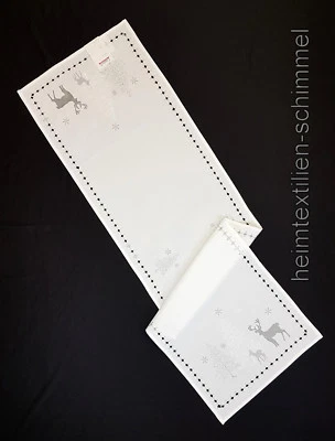 LAURA S Tischdecke WEIHNACHTEN Tischläufer WINTER Tischdeckchen 40x140 HIRSCH - Bild 1 von 3