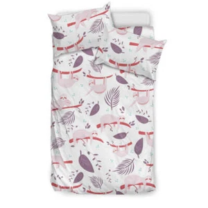 Sloth Leaves Pattern Bedding Set - Imagen 1 de 5