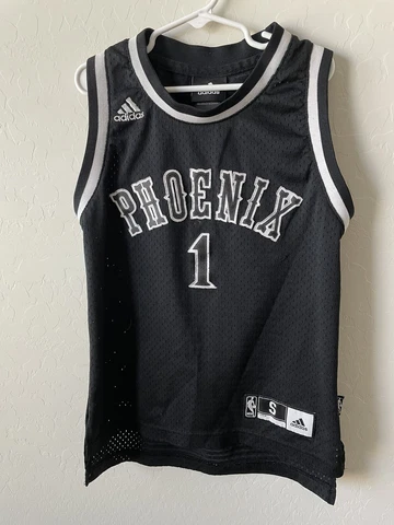 Rare ADIDAS Phoenix Suns #1 Amare Stoudemire NBA Black Stitch Jersey Youth Small Cover