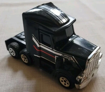 复古 20 世纪 80 年代 Buddy L 黑色 Peterbilt 半卡车 Big Rig 玩具 — 第 1/4 张图片