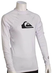 Quiksilver Boy's All Time LS Rash Guard - White - New - Picture 1 of 1